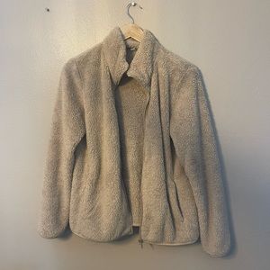 Uniqlo tan teddy zip up